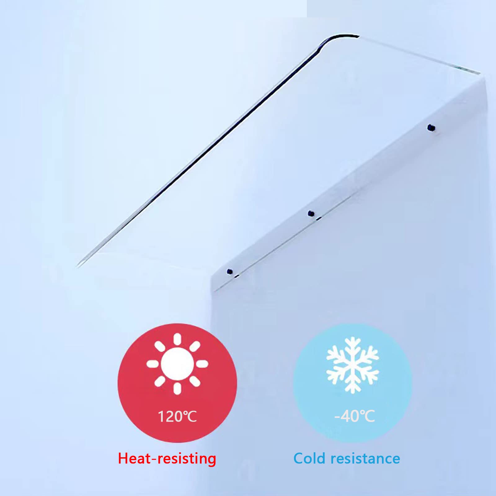 Resistente ai raggi UV Outdoor Entrance Baldacchino Impermeabile Patio Tenda Riparo per Pioggia Veranda Gazebo Copertura in Policarbonato con Accessori per Protezione Giardino