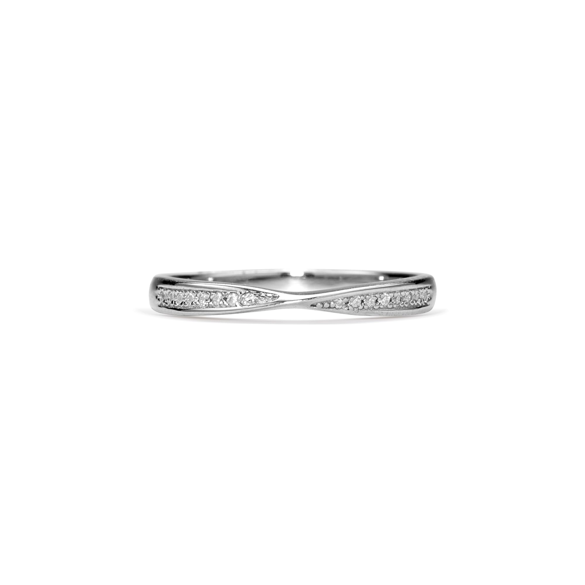 PERIMADE Moissanite Mobius Infinity Ring Platinum Plated Twist Mobius Couple Band for Women Men, 925 Sterling Silver Hypoallergenic Promise Band Ring