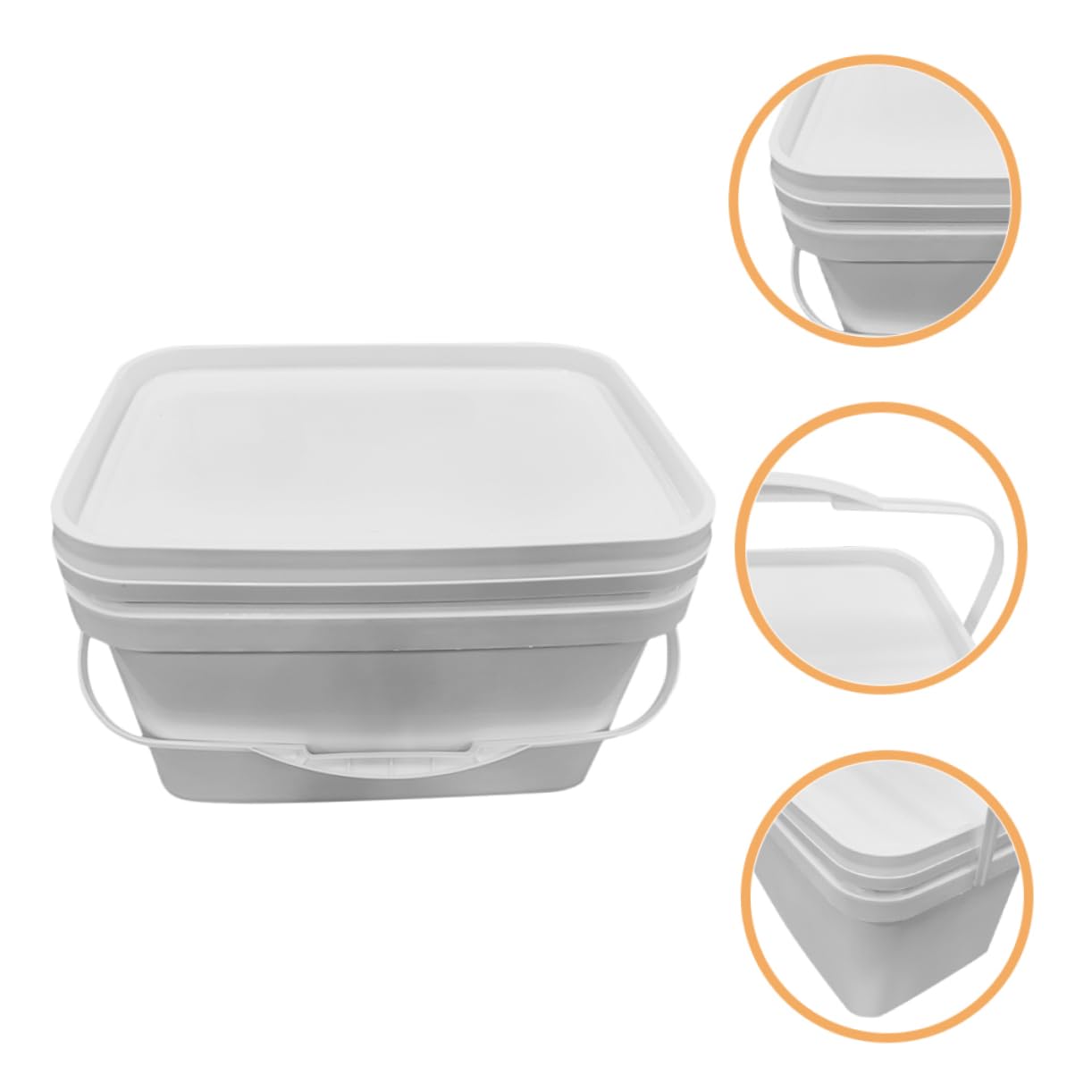 Mipcase Data [ Secchio Per Pittura in Plastica Pp Da 10 Litri Con Manico e Coperchio, Contenitore Per Vernice Portatile Bianco, Secchio Di Vernice Vuoto Per Uso Domestico e Outdoor