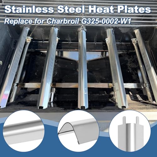 Image of Grill Replacement Parts for Charbroil Performance 5-Burner 463455021 463448021 463449021 463450022 463451022, 17 inch Cooking Grates, Heat Plates & Burners Tubes for Charbroil Gas Grill Repair Kit