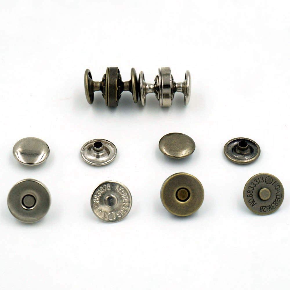 25 Sets Magnetic Snap Purse 14mm 18mm 0.55" 3/4" Button Double Rivet Stud closure Clasp Nickle Bronze Choice