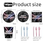 140pcs Birthday Party Decorations Plates Napkins Disposable Paper Cups Forks Cartoon Birthday Party Supplies Tableware Set for Kids Boys Decor Serves 20 Guests - Image 2
