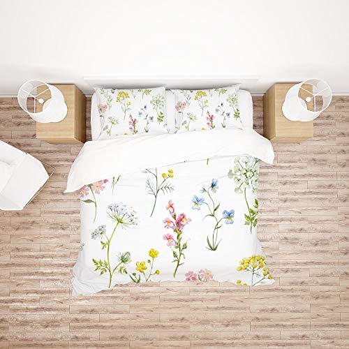 Housse de couette fleurs vintage polyester durable pour éviter l'usure