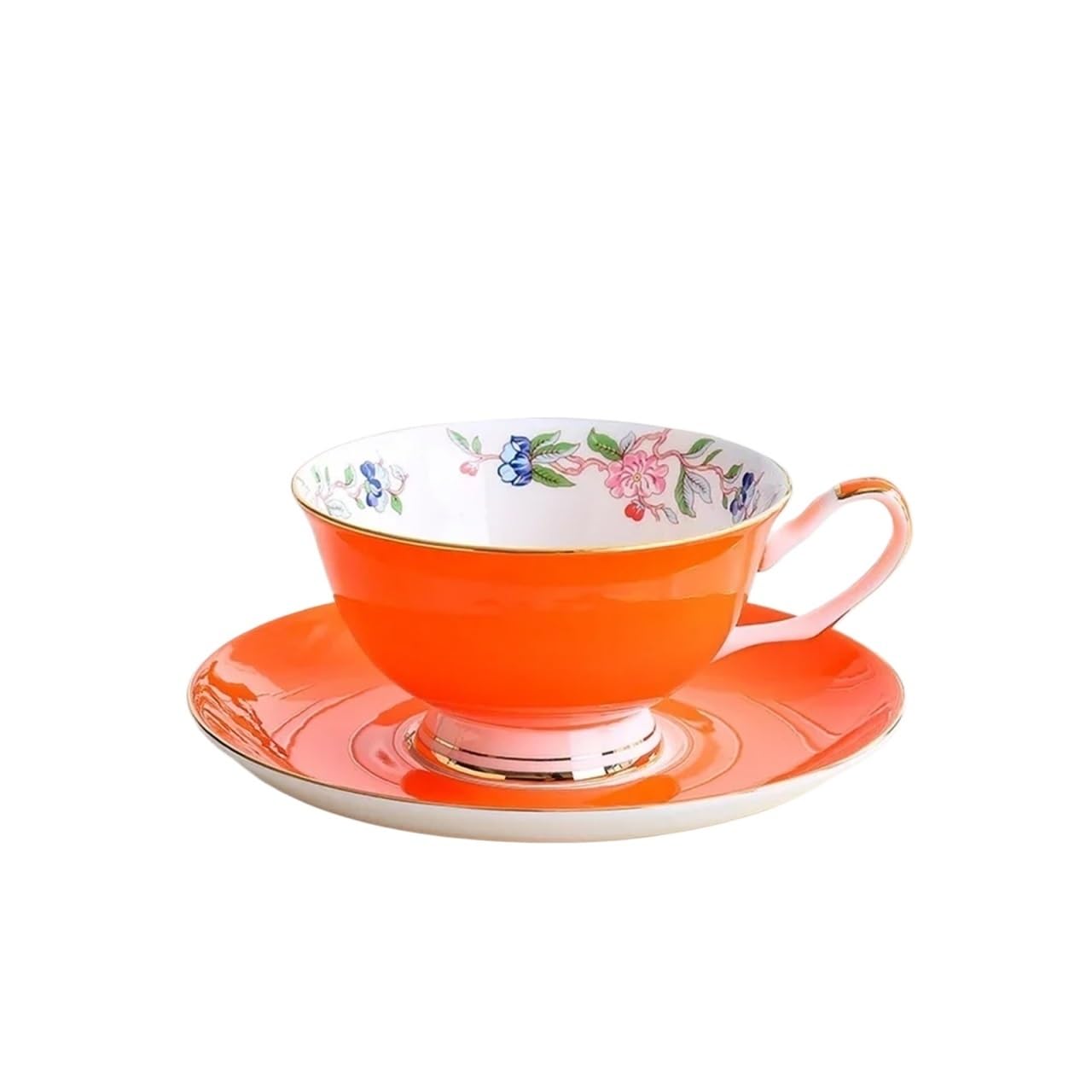 Tazas de café grandes de cerámica, Juego de 8 tazas porcelana for café y té, multicolor(Oranje)