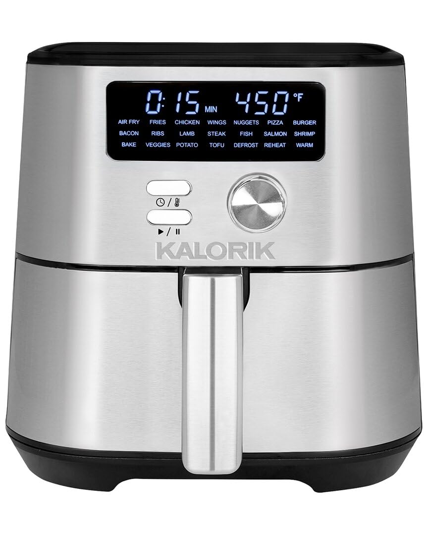 Kalorik MAXX Digital Air Fryer 4 Quart 7-in-1 Oilless Fryer with 7 Cooking Functions LED Display with 21
