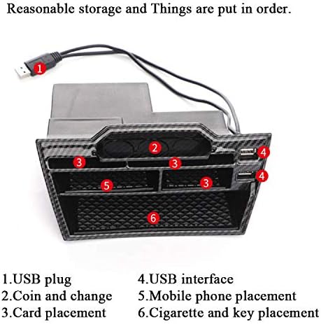 Miniatura 2 de Rifoda Caja de almacenamiento para consola central Civic de 10 generación para Honda Civic 2016, 2017, 2018, 2019, 2020, 2021, monedas, bandejas,