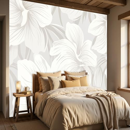 Papier peint 3D panoramique floral en soie de 400x280 cm pour la décoration du salon