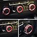 iJDMTOY 3pcs Red Anodized Aluminum AC Climate Control Turner Ring Covers Compatible with Volkswagen MK6 Golf GTI Jetta