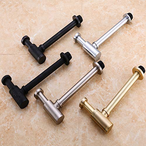 RANDOM Brass Contemporary Round Bottle P Trap 1 1/4,Basin Sink Waste Drain P Trap Kit (Chrome) - Thumbnail 2