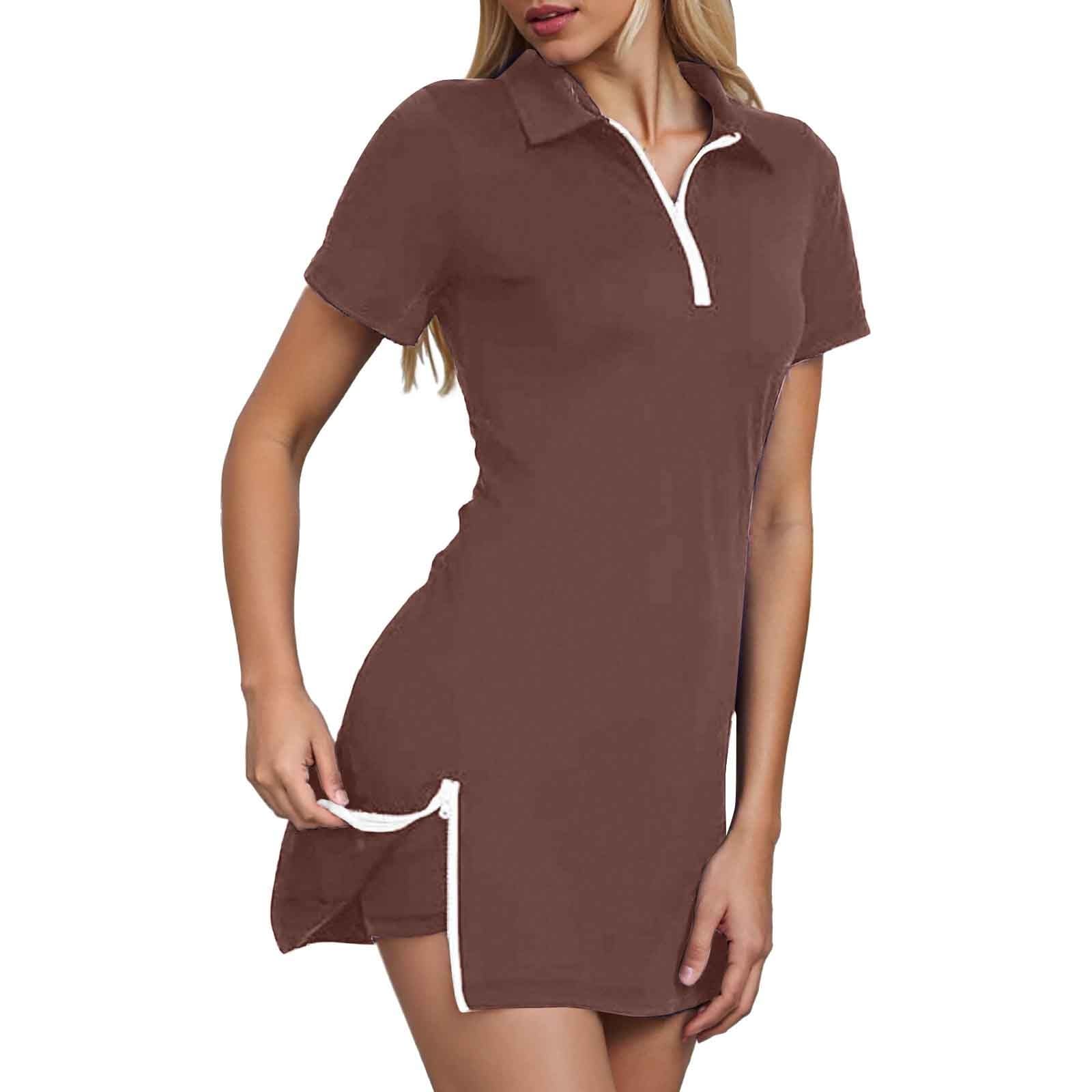 Damen Slim Fit Soft Stretch Reißverschluss Kurzarm Kurzes Sport-Set