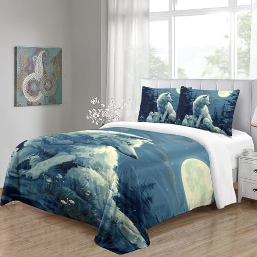 Housses de couettes loup lit single microfibre contre transpiration - 5
