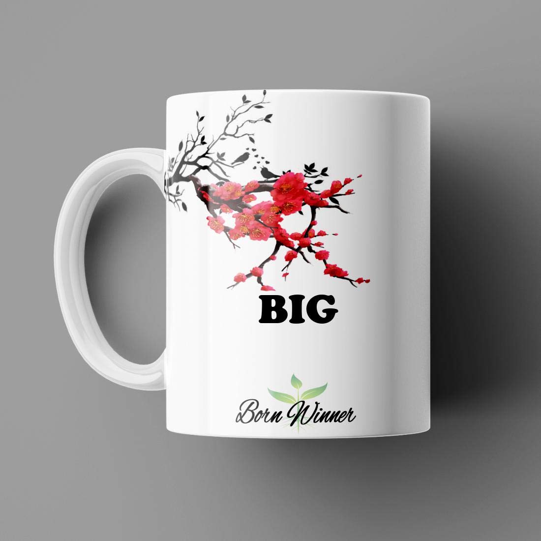 Name Printed Big Name Mug for Coffee White Ceramic Mug (350) ml
