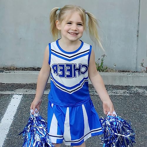 Knemmy Cheerleader Costume For Girls, Cheerleading Outfit Cheer Leader Dress For Halloween Party (Blue, 2T-3T(100)) #TOP3