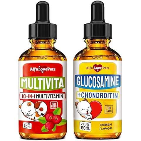 Glucosamine for Cats ✿ Liquid Multivitamin for Dogs ✿ Multivitamin for Cats ✿ Cat Joint Supplement ✿ Dog Multivitamin Liquid ✿ Cat Multivitamin ✿ Joint Supplement for Cats ✿ x 2 Oz Cover