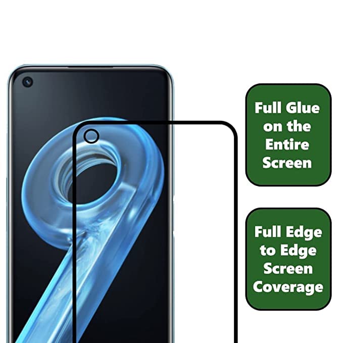 Image of Screen Protector for realme 9 4G (Black) Tempered Glass Edge-to-Edge 6D Screen Guard With Installation Kit