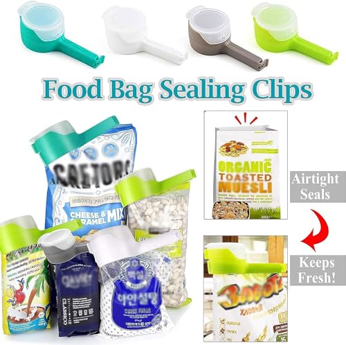 Miniatura 2 de Fcozm Clips De Bolsa Para Almacenamiento De Cocina, Clips De Sellado Con Boquillas De Vertido, Ideales Para Organizar Alimentos