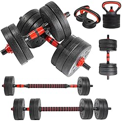 Mancuernas Barra Ajustable unycos - Mancuernas Ajustables, Juego de Pesas Combinable 4 en 1, Barra, Discos de 30 kg, Pesa Rusa, Soporte para Flexiones, Agarre Cómodo para Ejercicios de Musculación, Gimnasio en Casa