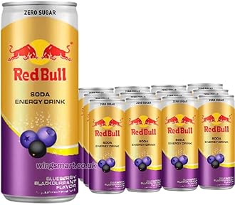 Red Bulls Zero Sugar Energy Drink, Blueberry Blackcurrant Flavor, Limited Edition Each 250ml X Pack of 10 (From Thailand)