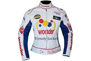 Women's Talladega Nights Wife Costume - Carley Bobby White Biker Jacket