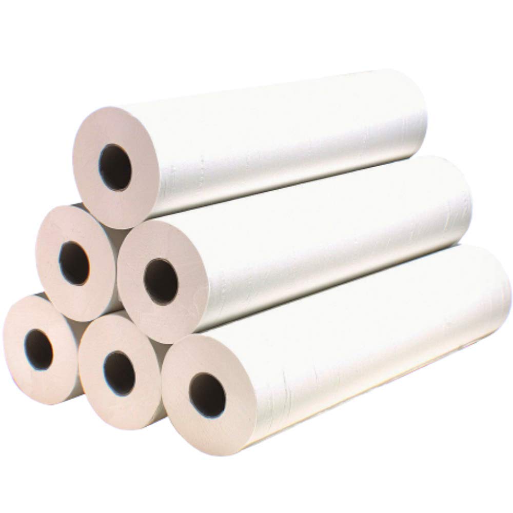 LPM - Drap d'examen Lisse Pure Ouate Blanche - Largeur 50 cm - Carton de 6 Rouleaux