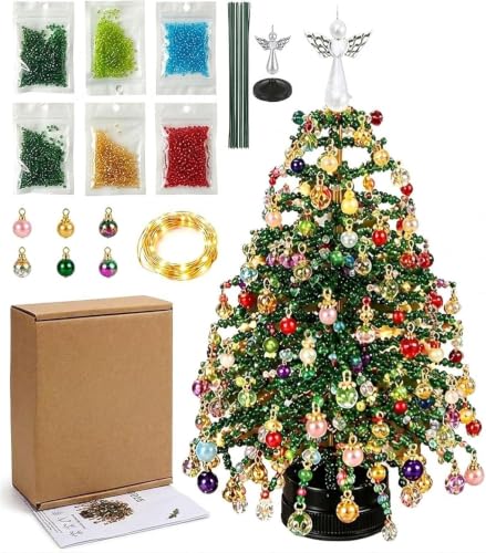 DIY Beaded Christmas Tree Kit with Lights | Crystal Bead Craft for Adults