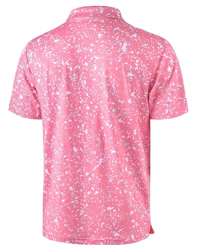 Image of Obla Mens Golf Polo Shirts Short Sleeve Dry Fit Performance Moisture Wicking Casual Print Collared Golf Shirts for Men