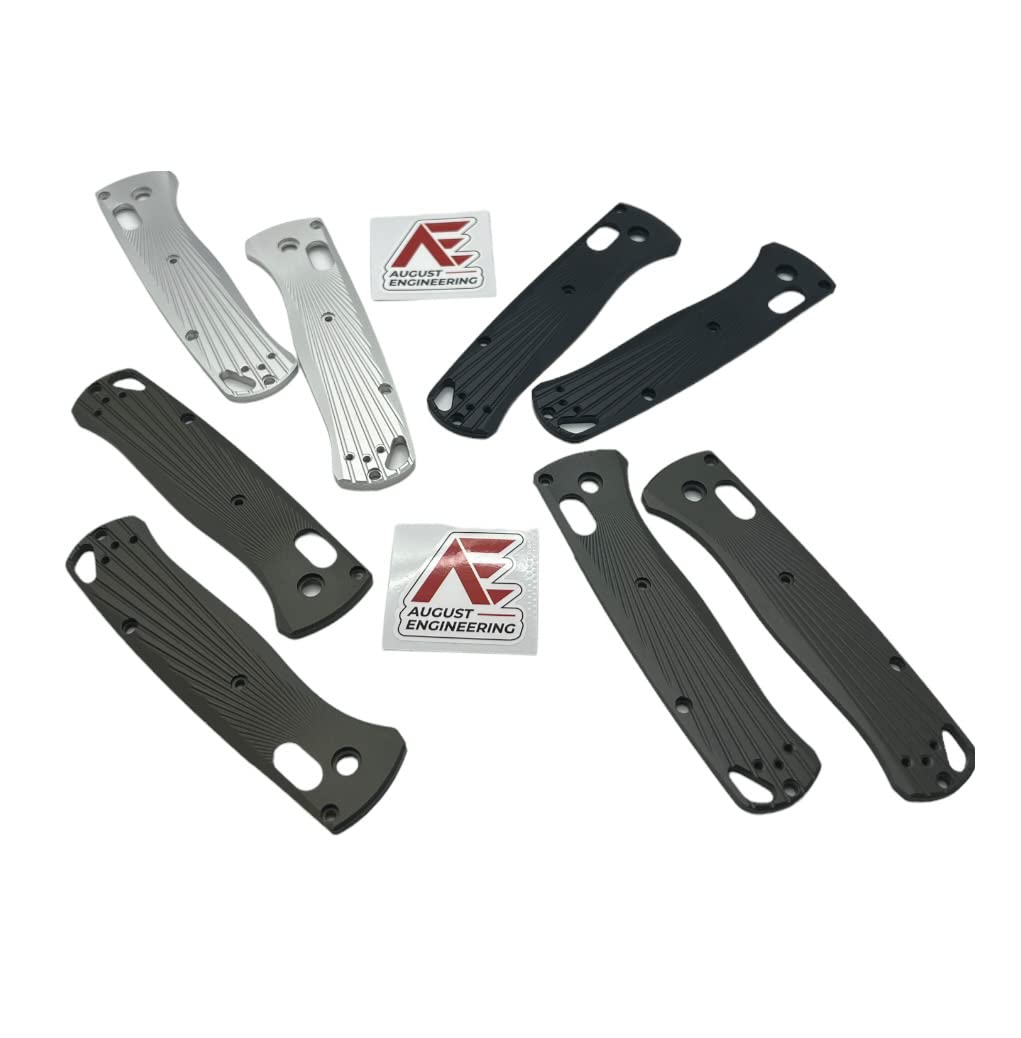 August EngineeringSunburst Scales For Benchmade Bugout Folding Knife 535 Precision Machined 6061 Aluminum Anodized Finish (Black)