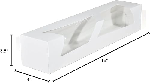 Miniatura 7 de Southern Champion Tray 24323 Caja de panadería de ventana blanca de cartón 18 pulgadas de largo x 4 pulgadas de ancho x 3-12 pulgadas de alto caja