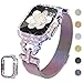 Wingle Magnetic Band for Apple Watch Bands 44mm Series SE 6 5 4 Women Slim Milanese Loop Metal Mesh Strap with Bling Glitter Case Screen Protector Magnetic Clasp Dressy iWatch Bands for