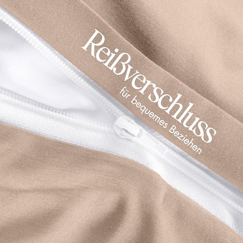Utopia Bedding Bettwäsche 155x220 - Mikrofaser Bettbezug 155x220 cm + 2 Kissenbezüge 80x80 cm - Beige 6