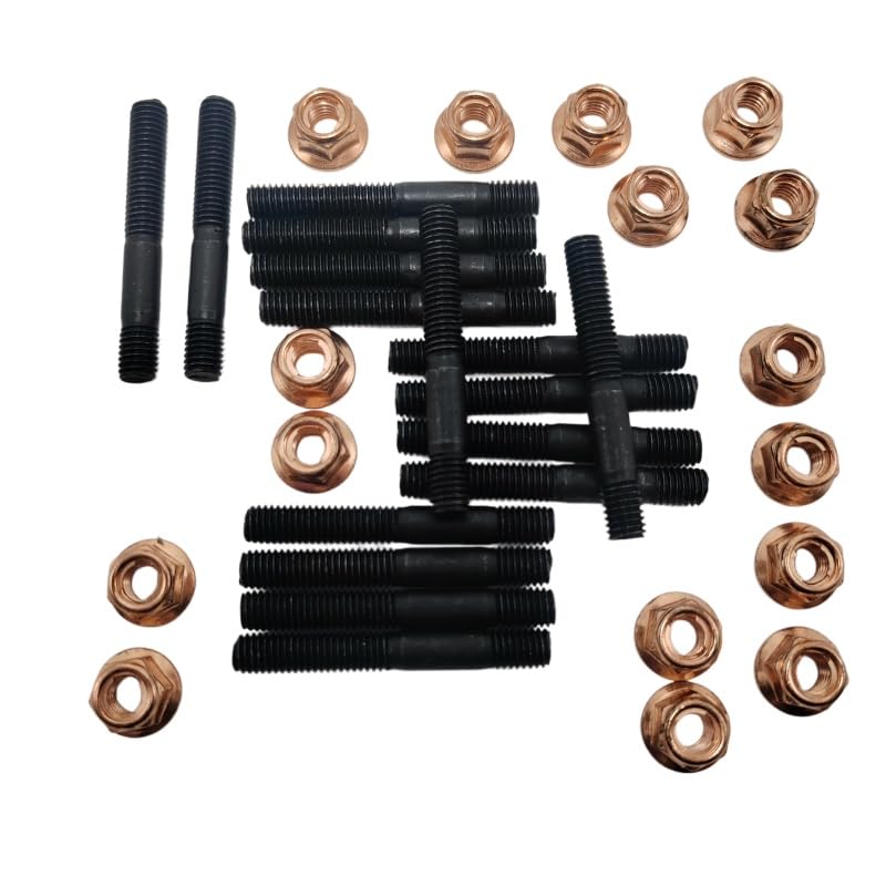 2PCS 8 Kits A1201420072 Exhaust Manifold Hex Nuts, M8 x 1.25 Self-Locking Flange Nut Replacement Kit Compatible with Volkswagen, Audi, BMW Cars & Trucks