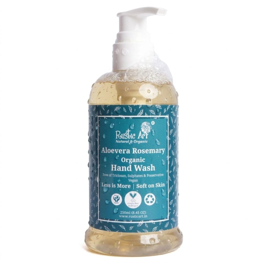 Rustic Art Organic Aloe Vera Rosemary Hand Wash | Natural, Vegan | Non-Drying, Hydrating | Sulphate & Paraben Free | 250ml-image-23
