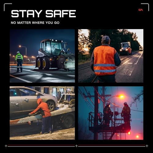 Image of Guardian Angel Elite Series Safety Light (White Front & Blue /Yellow Rear) - Rechargeable, Magnetic, Hands-Free Wearable & Mountable LED Flashlight for Construction, Roadside, Towing, & Industrial PPE