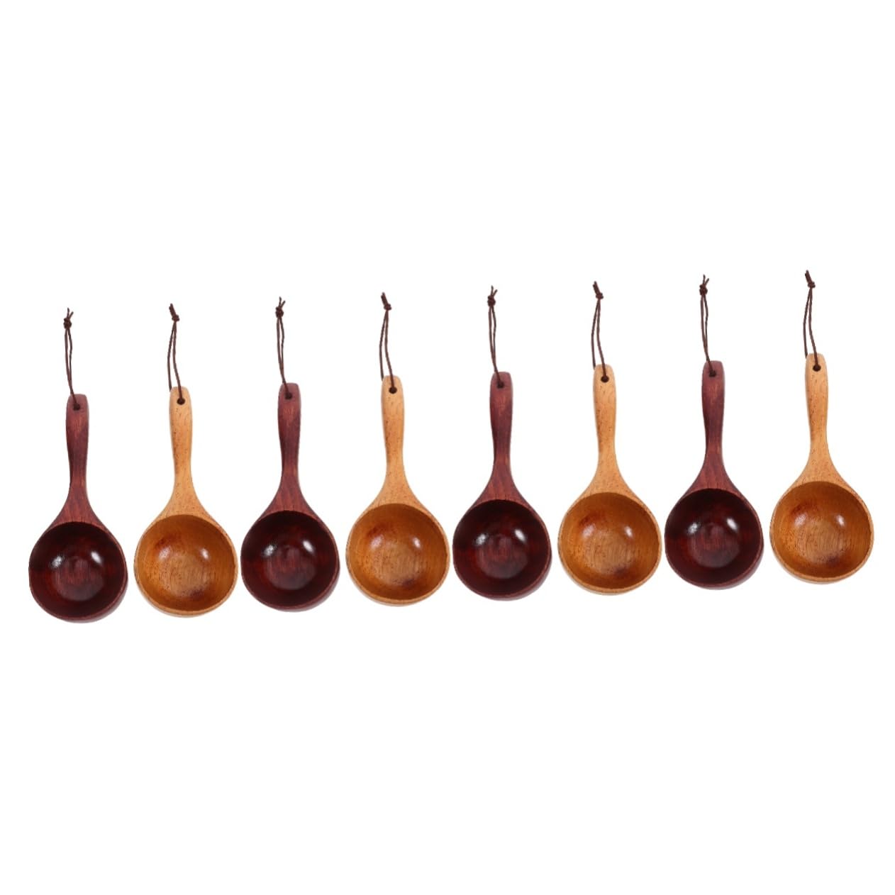 PRETYZOOM 8piezas Cucharas De Madera Para y Arroz De Mango Utensilios De Cocina Ergonómicos Para Cocinar y