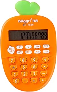 Tofficu Calculadoras Para Crianças Calculadora Eletrônica Portátil Calculadora De 12 Dígitos Calculadora De Tamanho De Bolso Calculadora De Cenoura Em Forma De Cenoura Calculadora