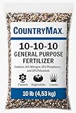 10-10-10 General All Purpose Fertilizer for Flowers and Vegetable Beds - Raised Garden Beds - Safe for Fruits, Lawns, Grass - Promotes Soil Heath and Growth (10 Pounds)