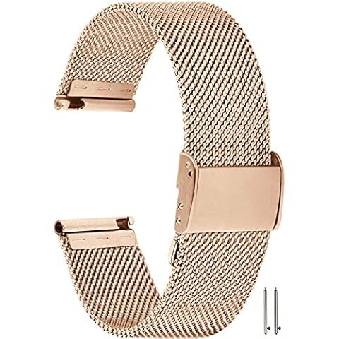 YGRY Correa de Reloj Inteligente de Acero Inoxidable de 22 mm, Oro Rosa Cover