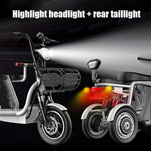 Image of 960 W Electric Bike for Adults - 3 Wheel Stable Mountain Scooter, 48V 20AH 12'' Bicycle With Electric Lock for Home, Beach, Shopping (Family With Children or Pets), Black