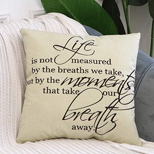 Leioh Farmhouse Decorative Pillow Covers Set Of 4 Home Sweet Home Inspirational Quotes Sofa Throw Pillow Covers Cushion Cover 18 X 18 Inc #TOP4