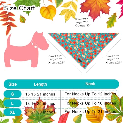 Fall Dog Bandana – Green Maple Leaf Triangle Scarf for Small Medium Large Dogs, Soft Cotton Pet Bib for Autumn Thanksgiving, Adjustable Dog Kerchief for Seasonal Outings - Image 3