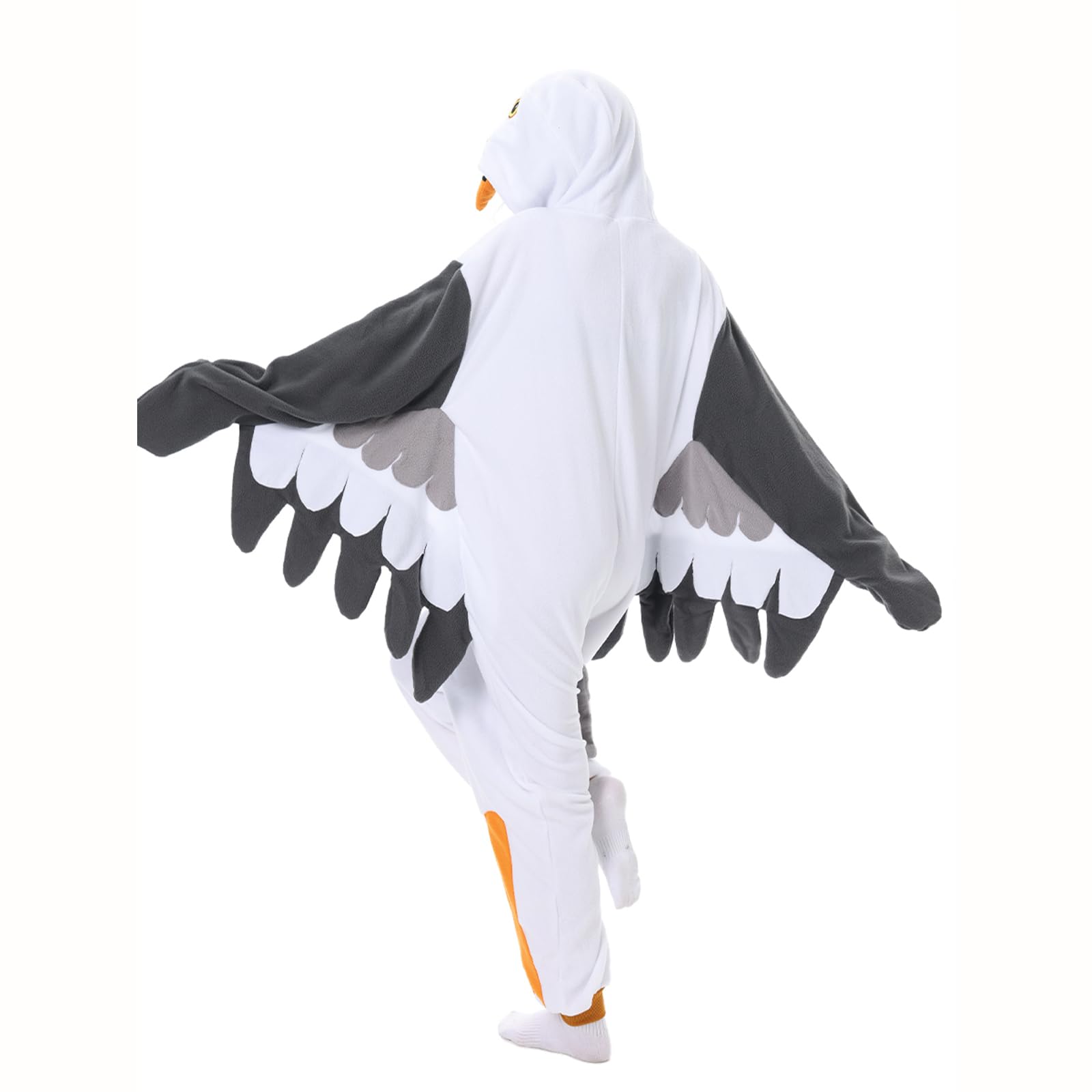 LANFAN Onesie kostium mewy dla dorosłych piżama, dla mężczyzn i kobiet, unisex, Cosplay, zwierzęta, pluszowa bielizna nocna, kombinezon na Halloween, kombinezon dla mężczyzn i kobiet