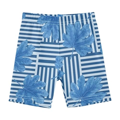 Joisal Cotton Shorts for Under Dresses Botanical Leaves Blue Geometric Striped Toddler Biker Shorts Girls 4t Summer Outfits