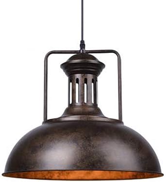 16 inch Wide Large Metal Industrial Pendant Light, Hanging Island Light Creative Retro Chandelier for Cafe Loft Restaurant Kitchen Island Dining Room Bar Rust 421653