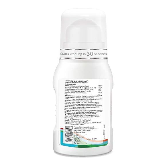 AMRUTANJAN Back Pain ROLLON (2 Units)