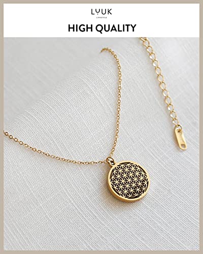LUUK LIFESTYLE Stainless steel necklace with pendant and HAPPINESS card, 20” adjustable length, lucky charm, friendship chain, Valentine's Day gift, birthday, women's jewelry, silver, gold, rosegold4