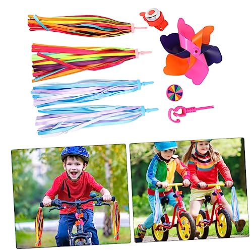 UPKOCH Bike Handlebar Decoration Set Includes Streamers Windmill Bell Fun Bike Accessories for Bicycles and Scooters Easy to Attach Enhance Riding Experience