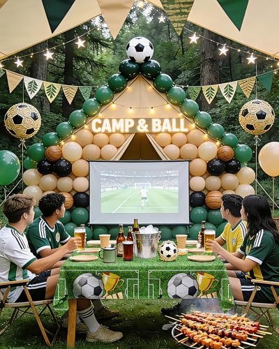 Image of Niuara Soccer Table Cloth - 4 Pack 54 inch x 108 inch Disposable Tablecloths for 6FT Tables, Soccer Party Decorations for Birthday, Theme Party & World Cup 2026
