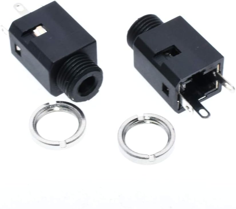 Davitu Electrical Equipments Supplies - 100PCS/Lot PJ-341 3.5MM Audio/video Female Socket/Jack Connector vertical 3Pin/4Pin with nut - (Color: 4Pin)