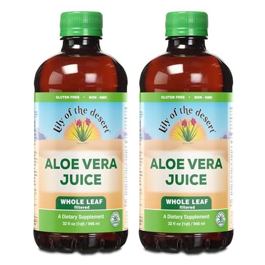 Lily Of The Desert Aloe Vera Juice Drink, Whole Leaf, Vegan Dietary & Immune Support, Gluten Free Liquid Digestive Aid, No Water Added, (2 Pack) 32 Fl Oz Ea