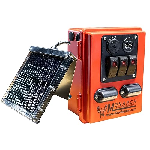 The Charger | Hunting Blind Accessory Easy-to-Mount 12 Volt Charging Port System with Weather Resistant Housing, USB Ports, Switches & Solar Panel, Hardware & Connectors